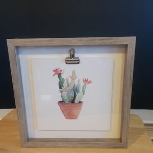 3D Cactus Painting Under Glass Wall Decor